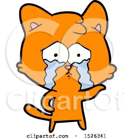 Cartoon Crying Cat by lineartestpilot