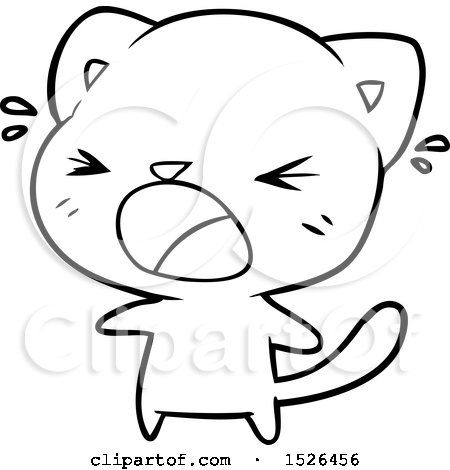 Cartoon Cat Crying by lineartestpilot