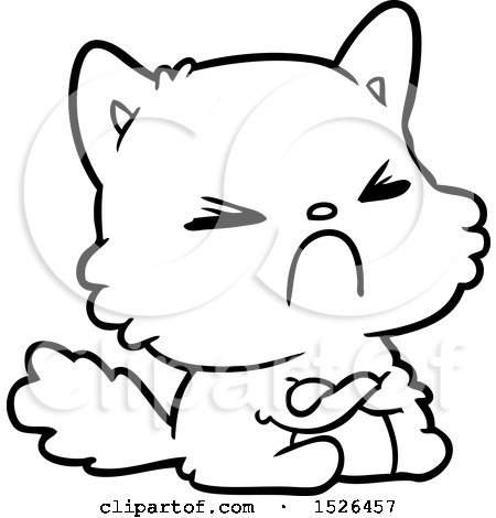 Cartoon Angry Cat by lineartestpilot