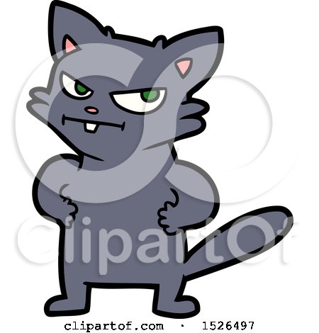 Cartoon Annoyed Cat by lineartestpilot