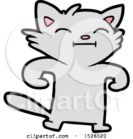 Happy Cartoon Cat by lineartestpilot