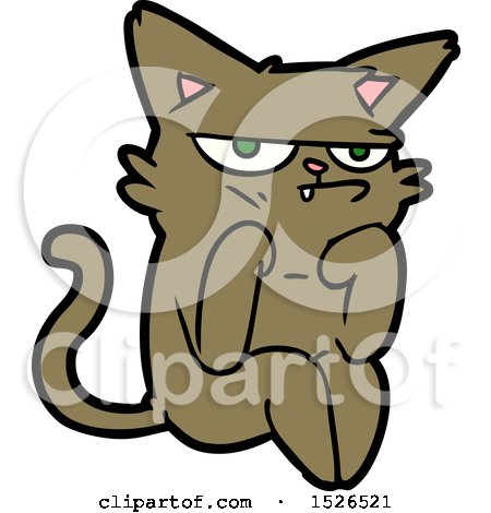Grumpy Cartoon Cat by lineartestpilot