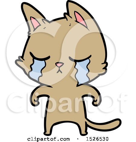 Crying Cartoon Cat by lineartestpilot