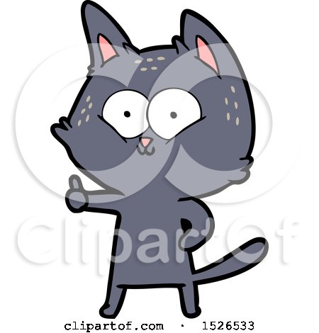 Cartoon Cat Giving Thumbs up by lineartestpilot