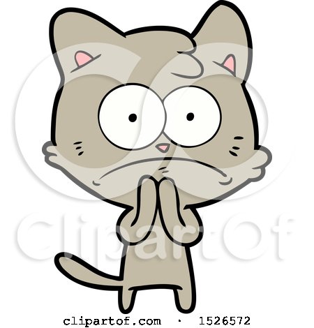 Cartoon Nervous Cat by lineartestpilot