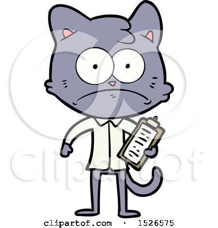 Cartoon Cat with Clipboard by lineartestpilot