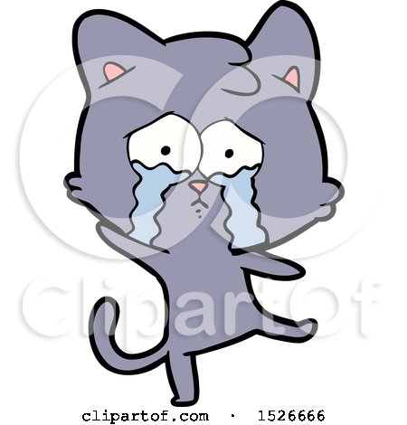 Cartoon Crying Cat by lineartestpilot
