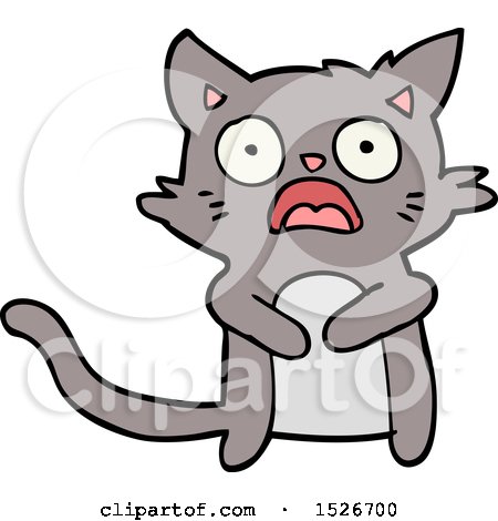 Cartoon Horrified Cat by lineartestpilot