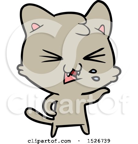 Cartoon Hissing Cat by lineartestpilot