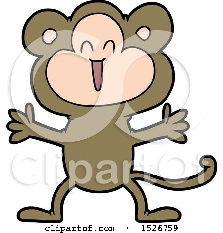 Cartoon Happy Monkey by lineartestpilot