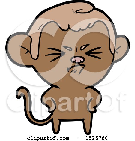 Cartoon Annoyed Monkey by lineartestpilot