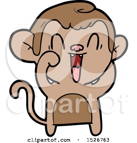 Cartoon Laughing Monkey by lineartestpilot