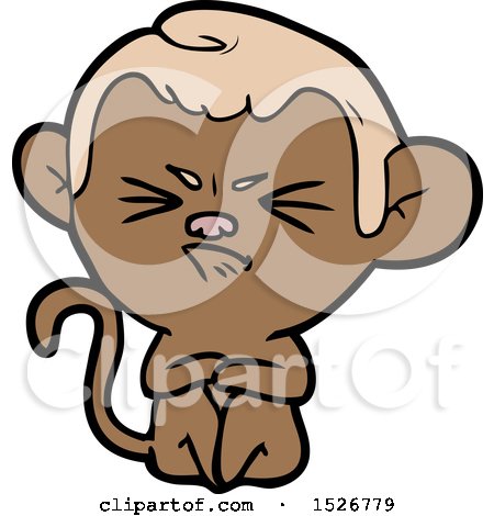 Cartoon Annoyed Monkey by lineartestpilot