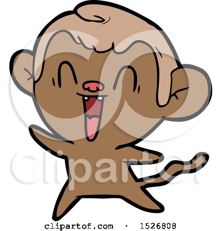 Cartoon Laughing Monkey by lineartestpilot