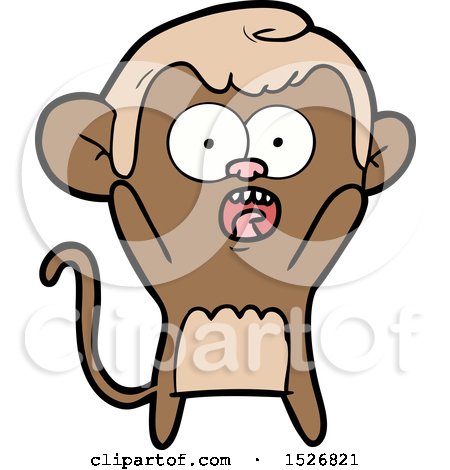 Cartoon Shocked Monkey by lineartestpilot