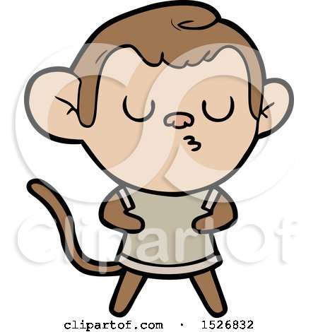 Cartoon Calm Monkey by lineartestpilot