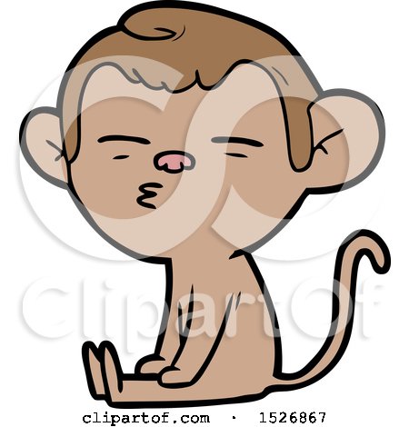 Cartoon Suspicious Monkey by lineartestpilot