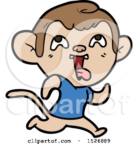 Crazy Cartoon Monkey Jogging by lineartestpilot