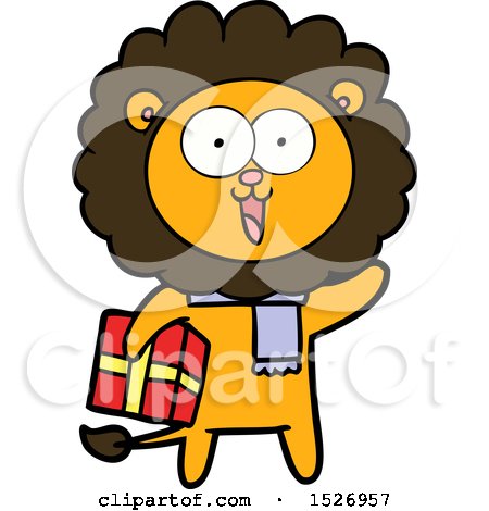 Happy Cartoon Lion by lineartestpilot