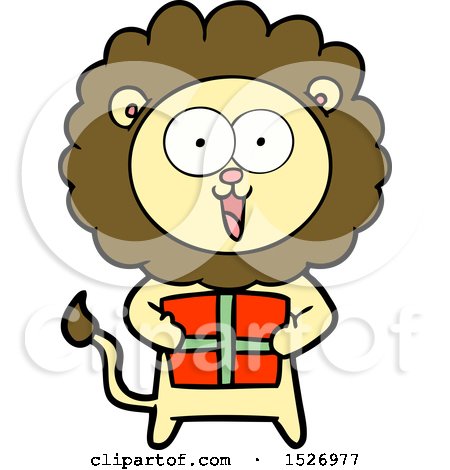 Happy Cartoon Lion by lineartestpilot