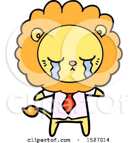 Crying Cartoon Lion by lineartestpilot