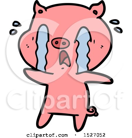 Crying Pig Cartoon by lineartestpilot