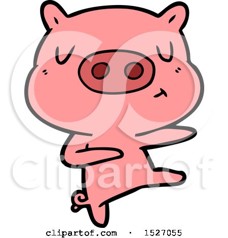 Cartoon Content Pig Dancing by lineartestpilot