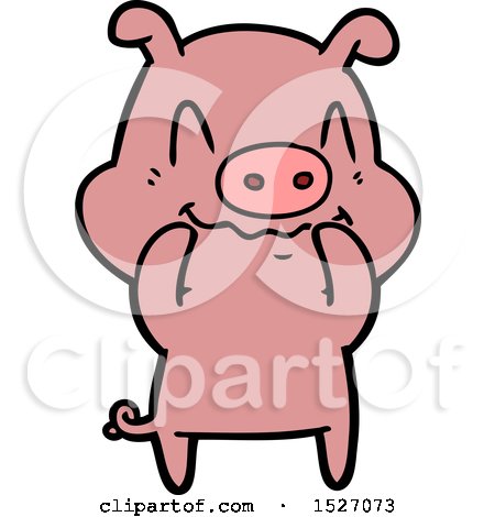 Nervous Cartoon Pig by lineartestpilot