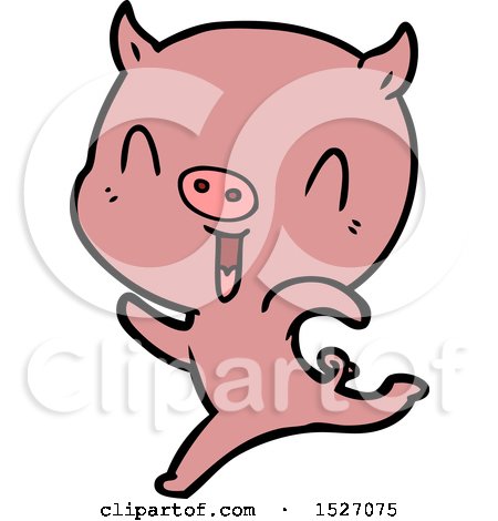 Happy Cartoon Pig Running by lineartestpilot