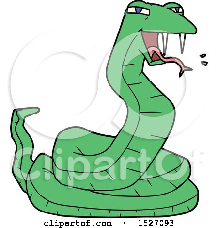 Cartoon Snake Hissing by lineartestpilot