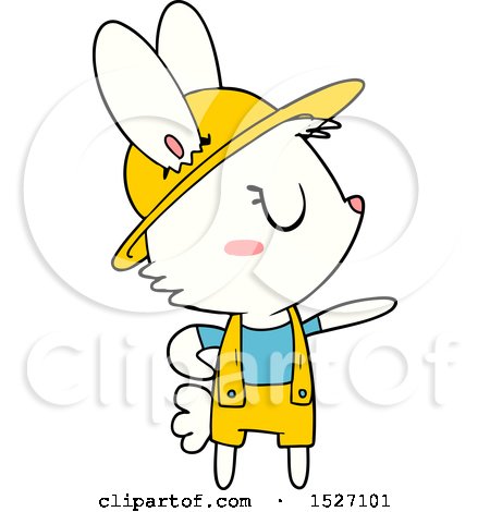 Cartoon Rabbit Gardener by lineartestpilot
