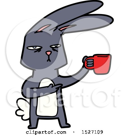 Cartoon Rabbit with Coffee by lineartestpilot