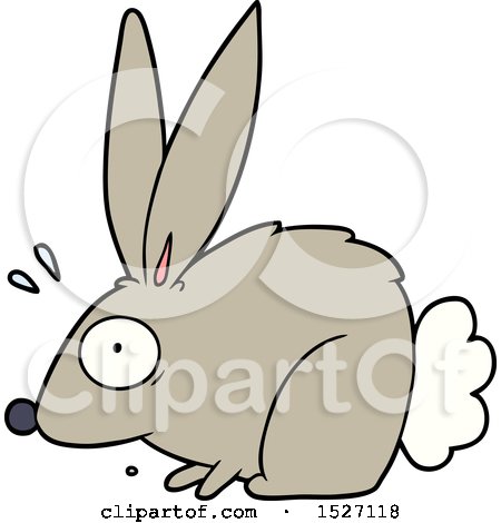 Cartoon Frightened Rabbit by lineartestpilot