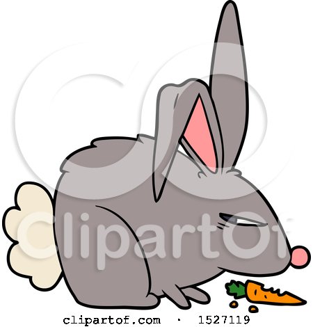 Cartoon Annoyed Rabbit by lineartestpilot