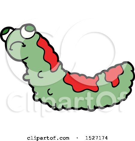 Cartoon Unhappy Caterpillar by lineartestpilot