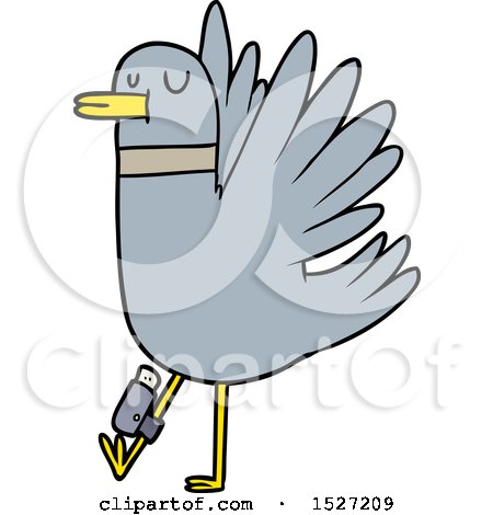 Cartoon Flapping Wood Pigeon by lineartestpilot