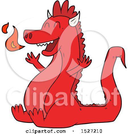 Cartoon Happy Dragon by lineartestpilot