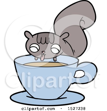 Cartoon Squirrel Drinking Tea by lineartestpilot