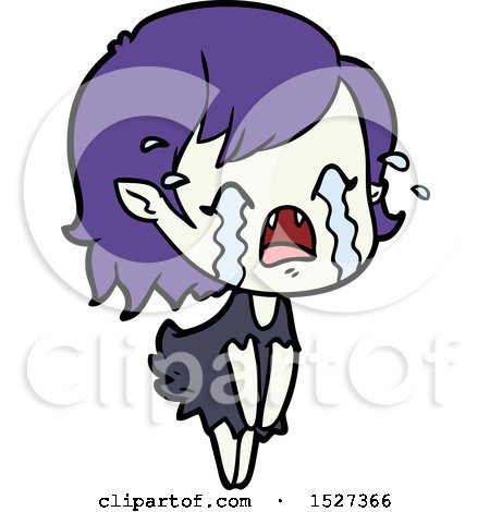 Cartoon Crying Vampire Girl by lineartestpilot