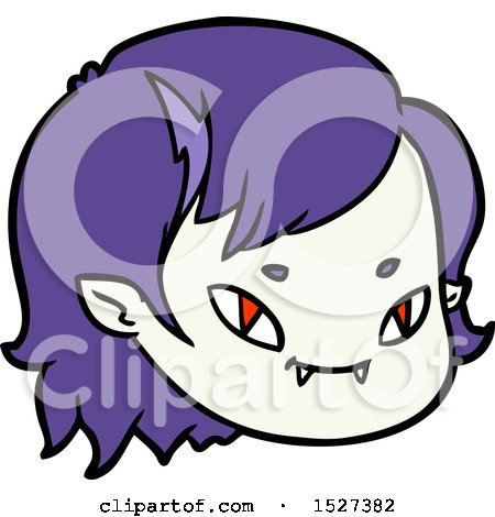 Cartoon Vampire Girl Face by lineartestpilot
