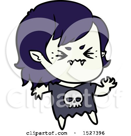 Annoyed Cartoon Vampire Girl by lineartestpilot