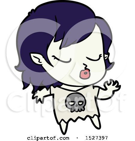 Cute Cartoon Vampire Girl by lineartestpilot