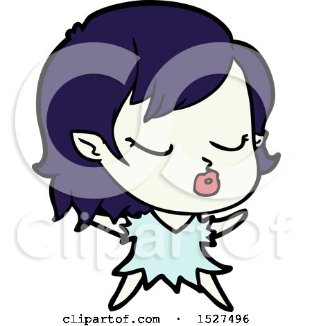 Cute Cartoon Vampire Girl by lineartestpilot