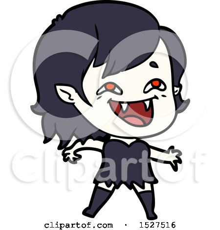 Cartoon Laughing Vampire Girl by lineartestpilot #1527516