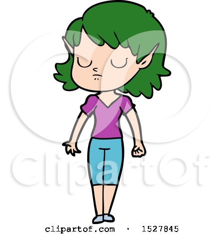 Cartoon Elf Girl by lineartestpilot