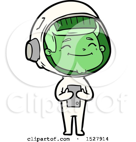Happy Cartoon Astronaut by lineartestpilot