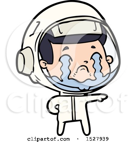 Cartoon Crying Astronaut by lineartestpilot