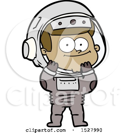 Happy Astronaut Cartoon by lineartestpilot