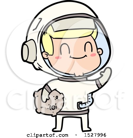 Happy Cartoon Astronaut Man by lineartestpilot