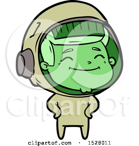 Happy Cartoon Astronaut by lineartestpilot